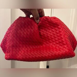 Red Woven Clutch Bag